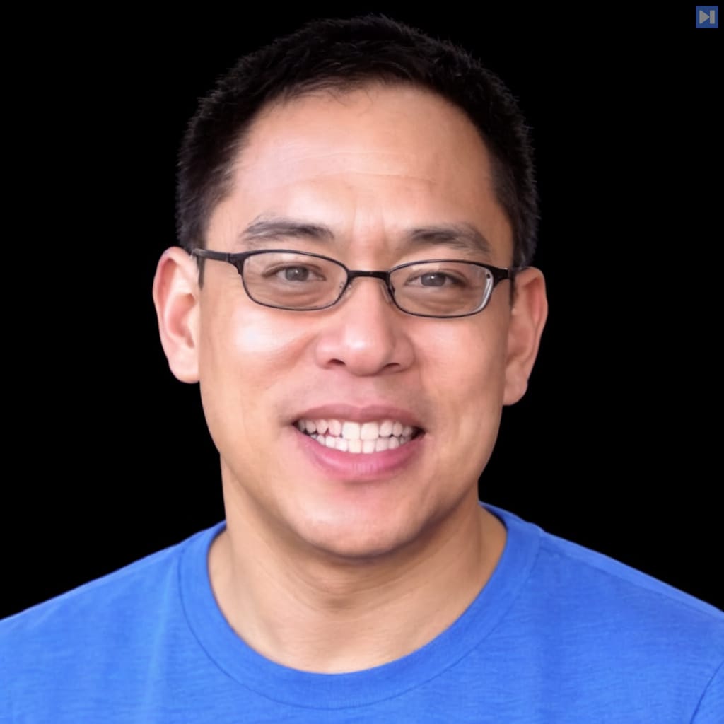 Head-and-shoulders portrait of Stephen Hsu against a black background.