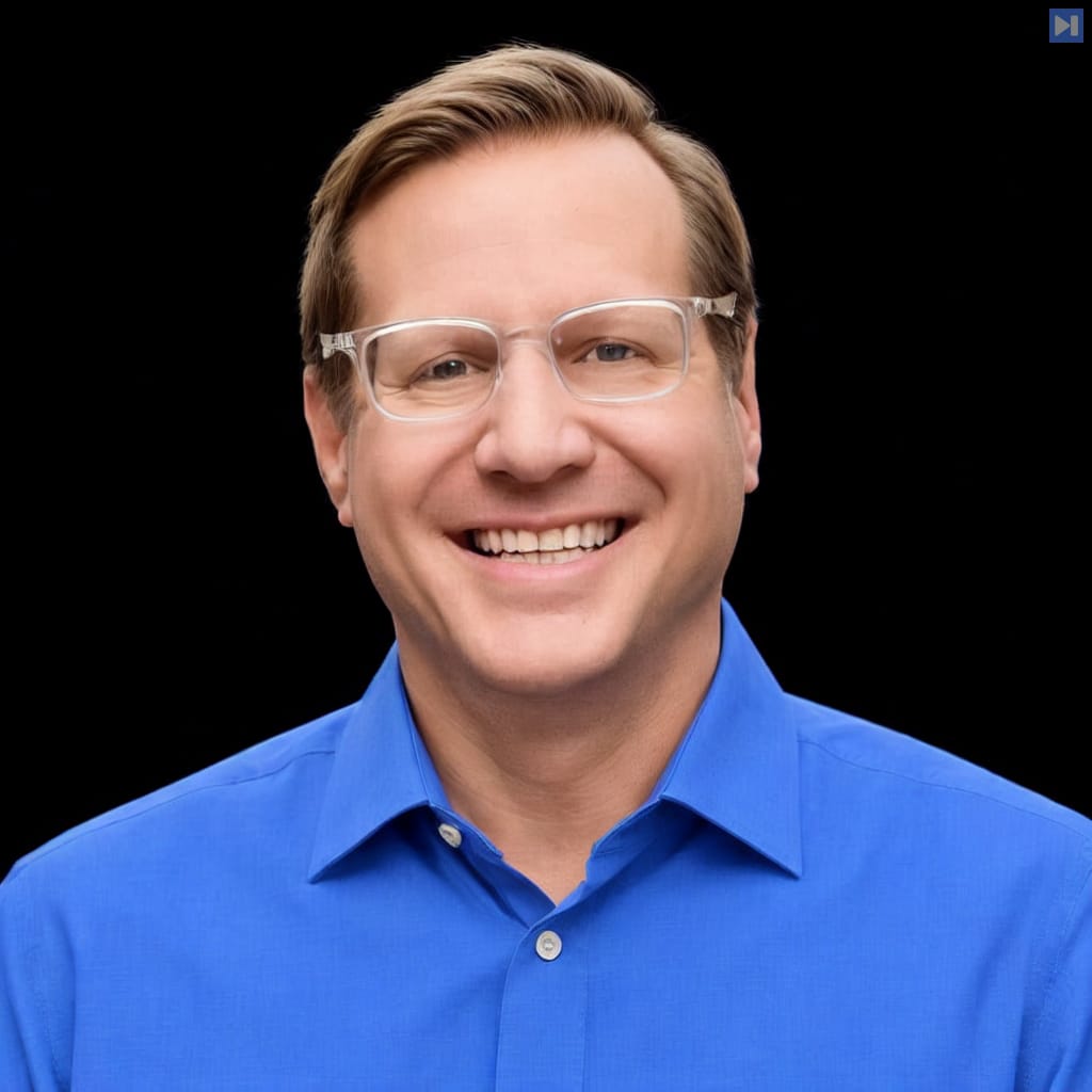 Head-and-shoulders portrait of Ted Johnson against a black background.