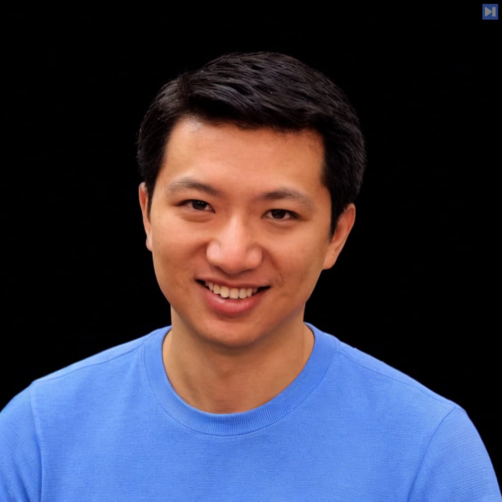 Head-and-shoulders portrait of Tom Ouyang against a black background.