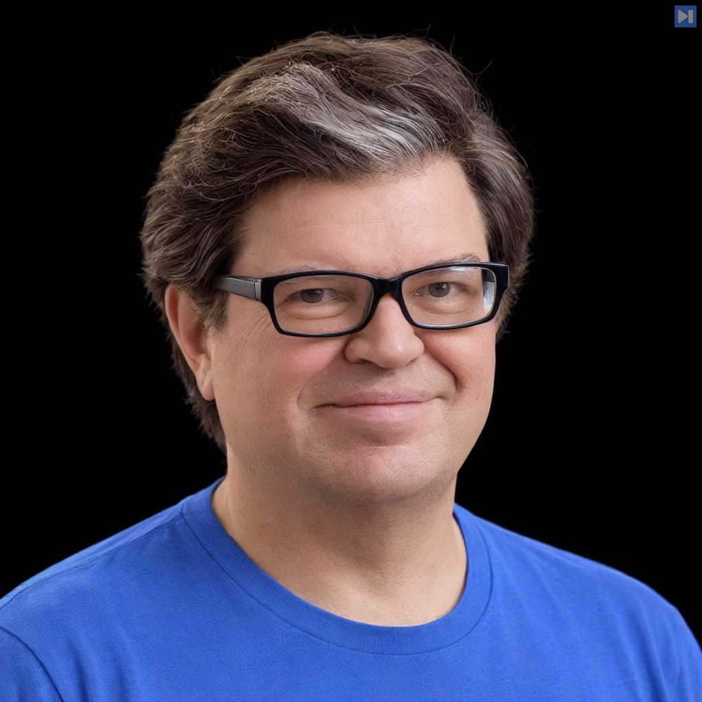 Head-and-shoulders portrait of Yann LeCun against a black background.