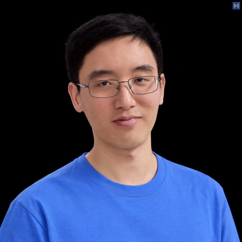 Head-and-shoulders portrait of Zhengyao Jiang against a black background.