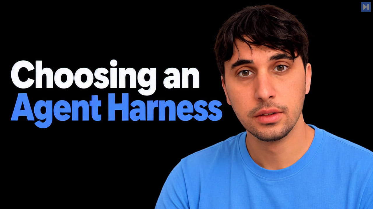 0xSero in a blue top against black, beside the blue and white headline Choosing an Agent Harness.