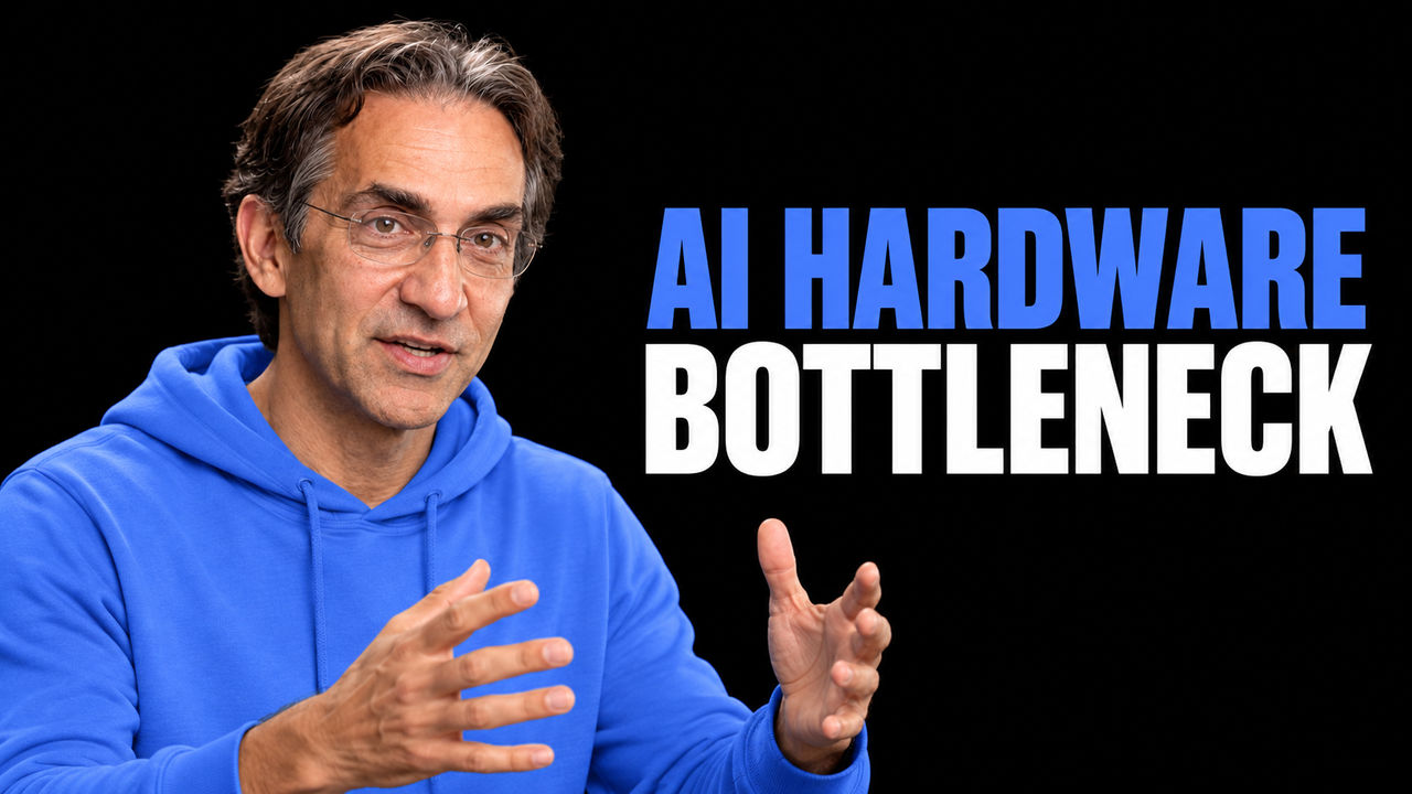 Sam Ramji beside the headline AI Hardware Bottleneck on a black background.
