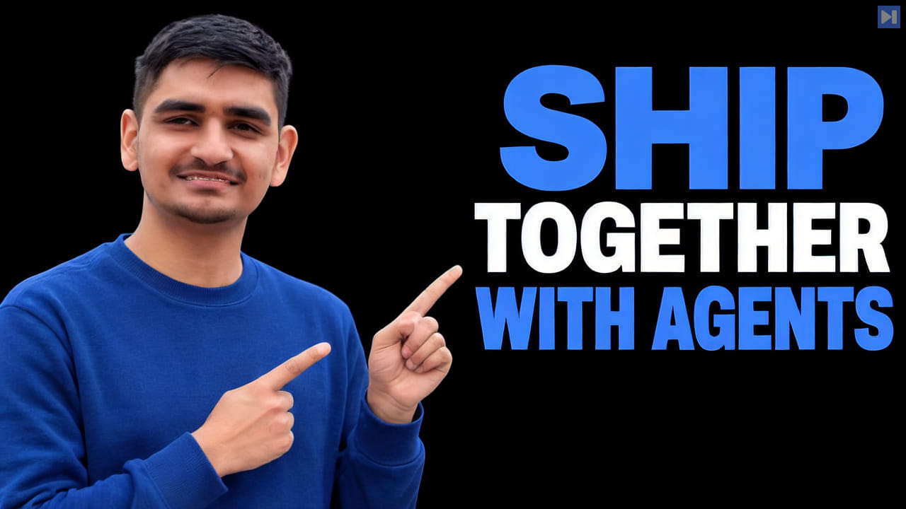 Aditya Khandelwal beside the headline Ship Together with Agents on a pure black background.