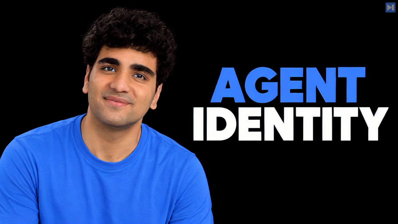 Adi Singh in a blue top on the left beside the blue-and-white AGENT IDENTITY headline against black.