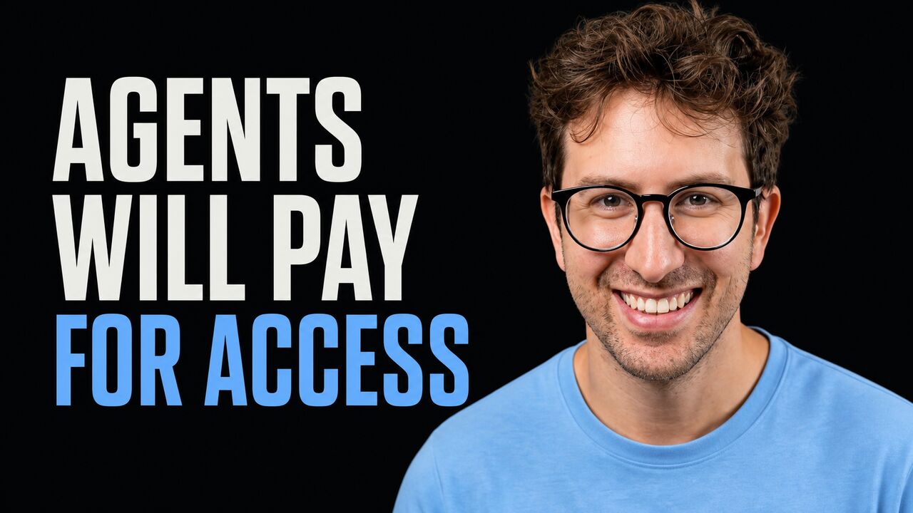 Portrait of Greg Isenberg beside the words Agents Will Pay for Access
