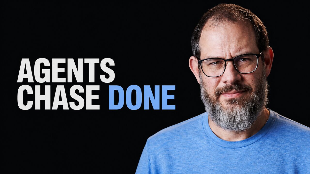 Portrait of Nate B. Jones beside the words Agents Chase Done