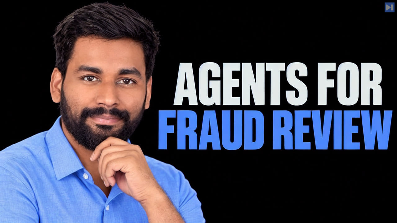 Divakar Kumar in a blue shirt with one hand at his chin beside an AGENTS FOR FRAUD REVIEW headline in white and blue on black.