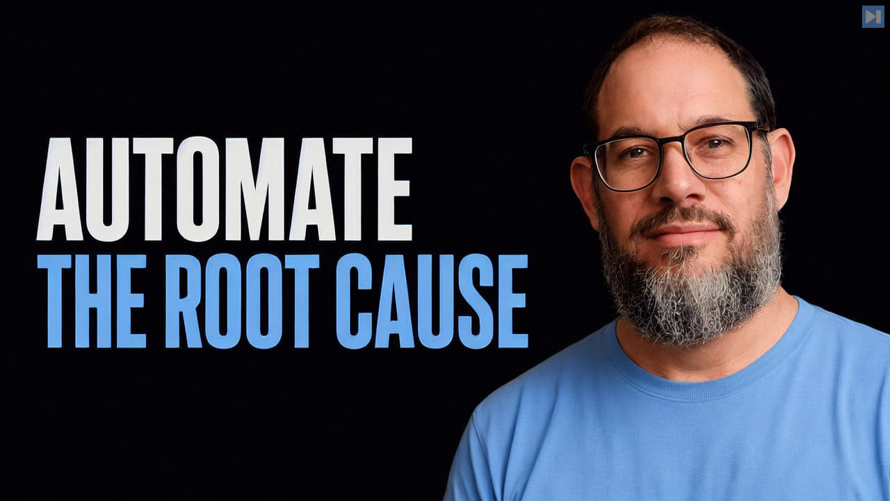 Portrait of Nate B. Jones beside the words Automate the Root Cause