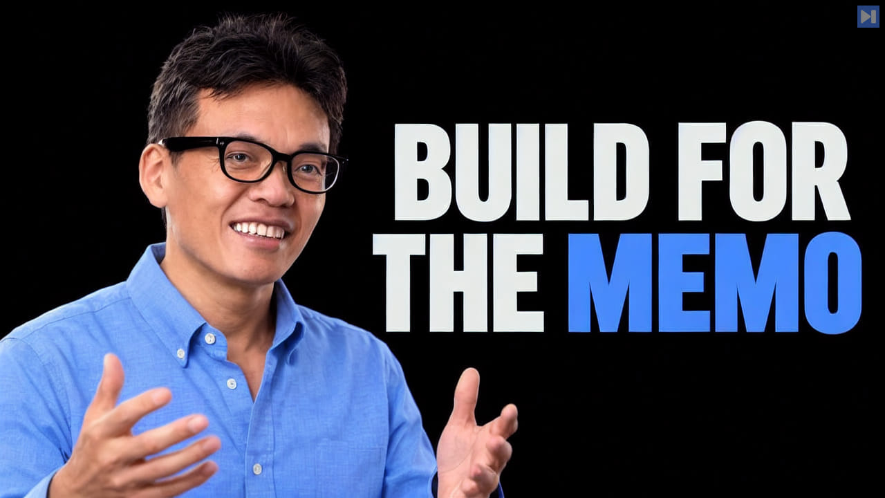 Shawn Chan gesturing in glasses and a blue shirt beside a BUILD FOR THE MEMO headline in white and blue on black.