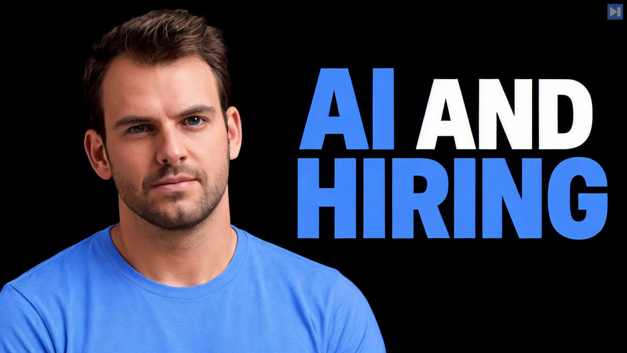 Editorial portrait of Nathaniel Whittemore beside the blue-and-white headline AI AND HIRING against black.