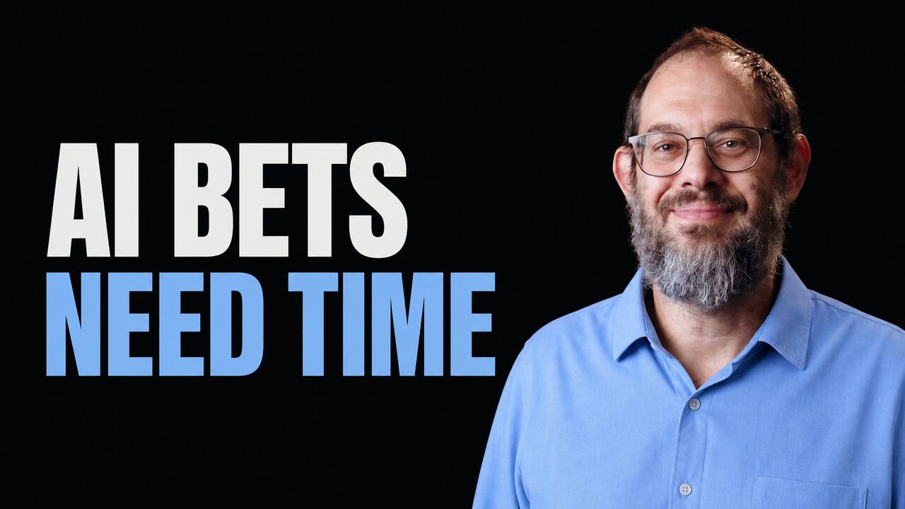 Portrait of Nate B. Jones beside the words AI Bets Need Time