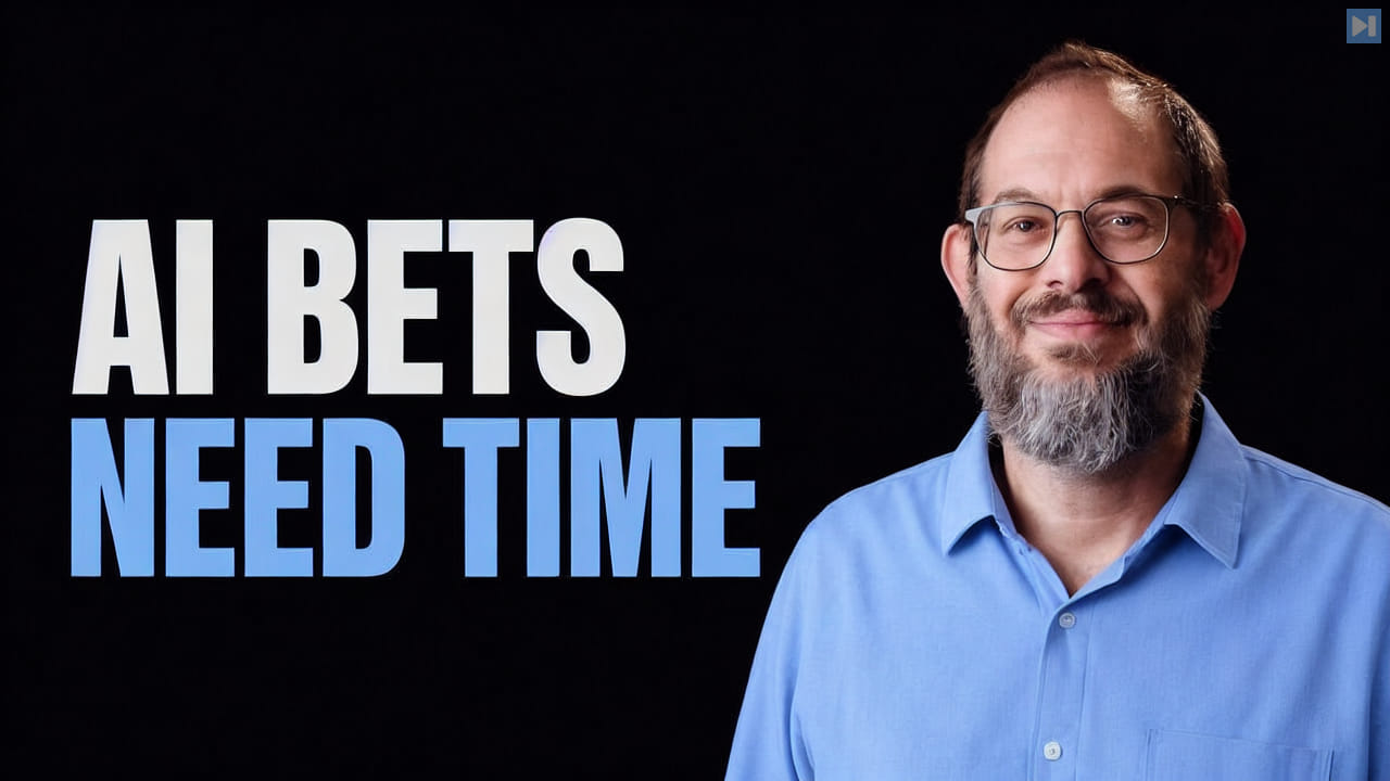 Portrait of Nate B. Jones beside the words AI Bets Need Time