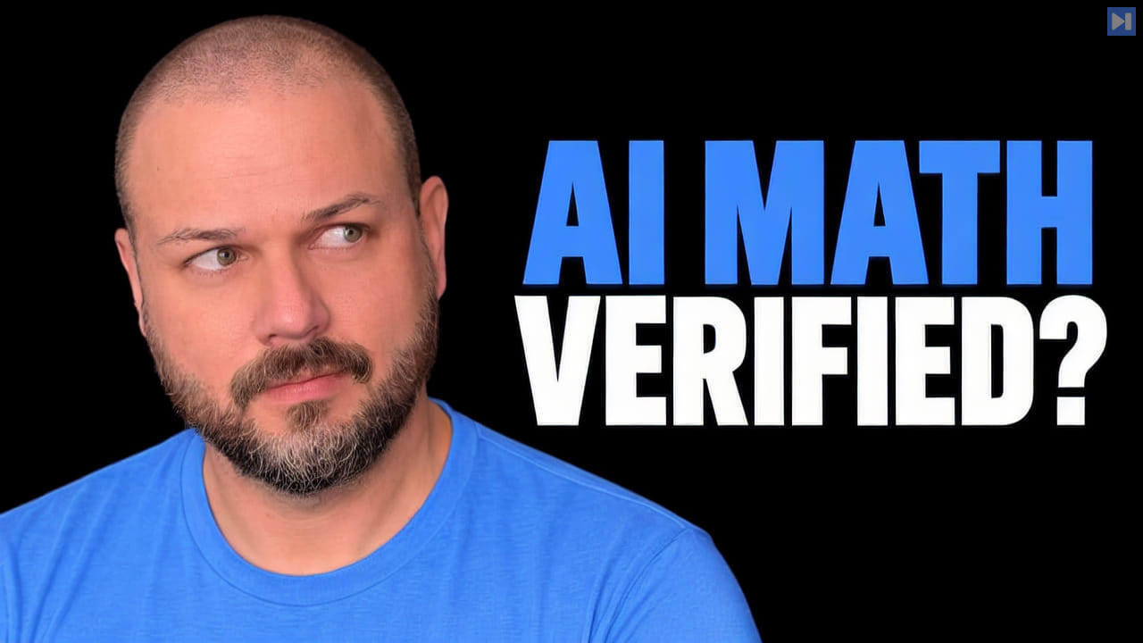 Wes Roth against a black background beside the blue-and-white headline “AI MATH VERIFIED?”.