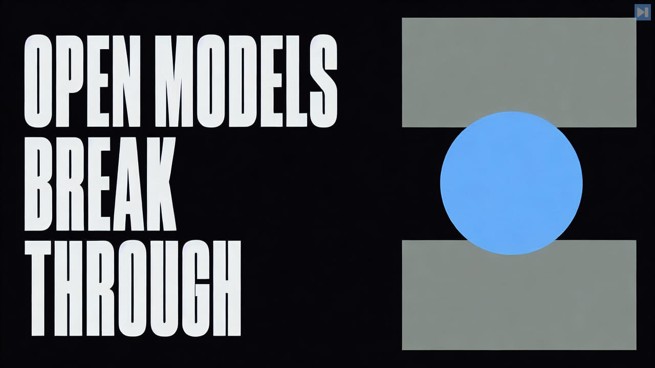 The words Open Models Break Through beside a simple circle passing between two blocks