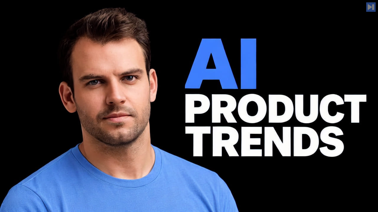 Nathaniel Whittemore against a black background beside the blue-and-white headline “AI PRODUCT TRENDS”.