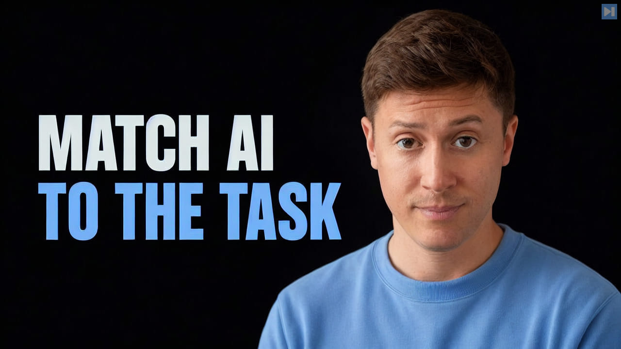 Portrait of Alex Finn beside the words Match AI to the Task
