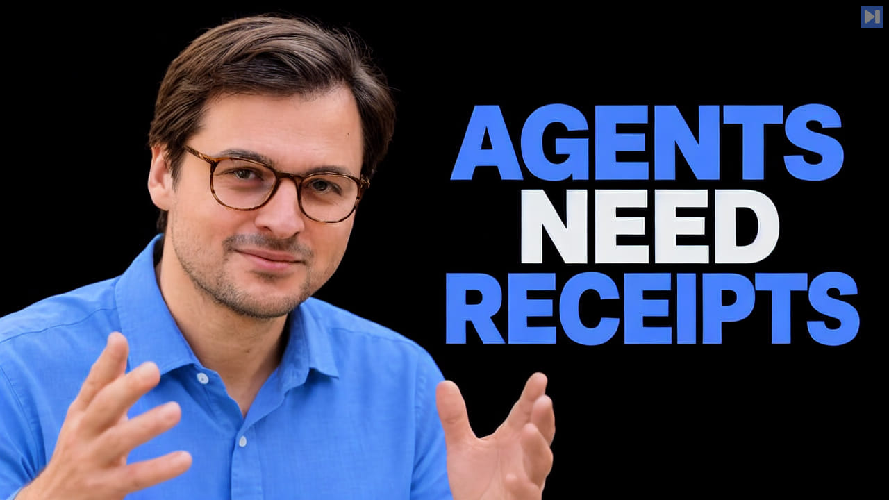 Armanas Povilionis is shown beside the blue-and-white headline AGENTS NEED RECEIPTS on a black background.