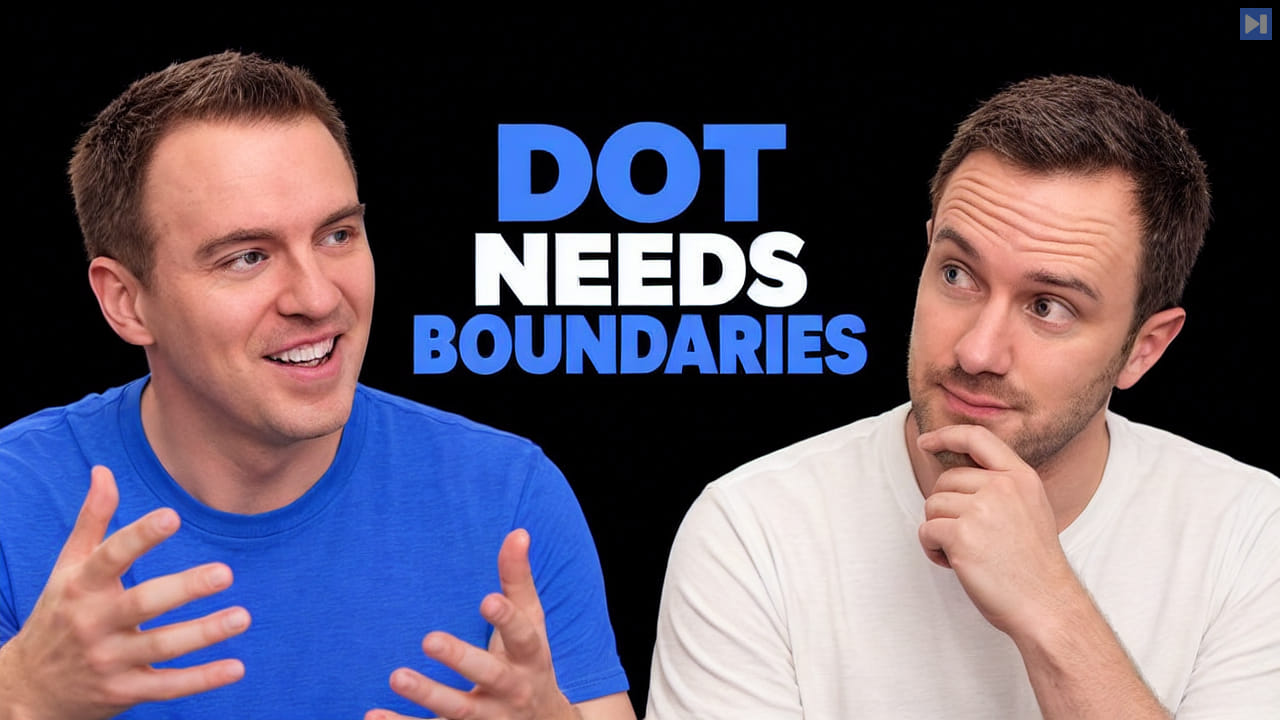 Mark Webster and Gael Breton discuss ChatGPT Dot beside the headline Dot Needs Boundaries on a black background.