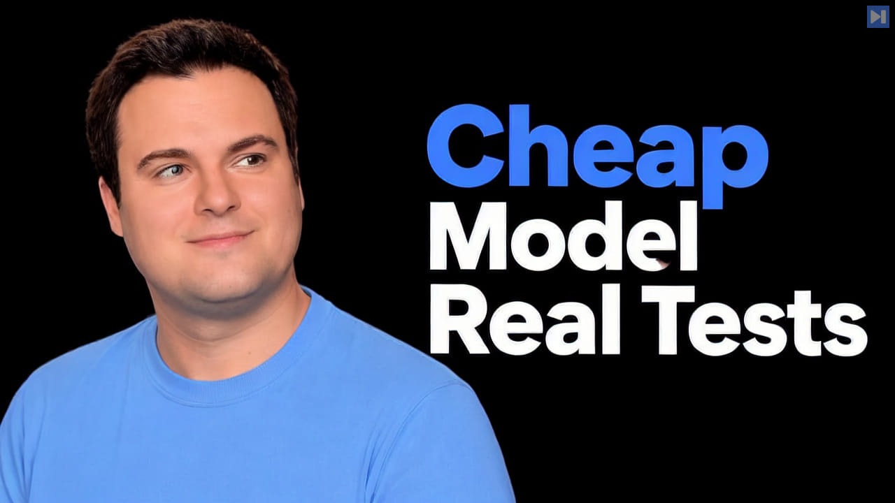 Bijan Bowen against a black background beside the blue and white headline Cheap Model Real Tests.