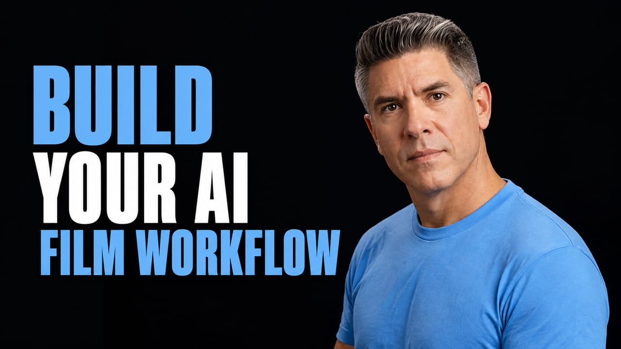 Tim Simmons beside the words Build Your AI Film Workflow