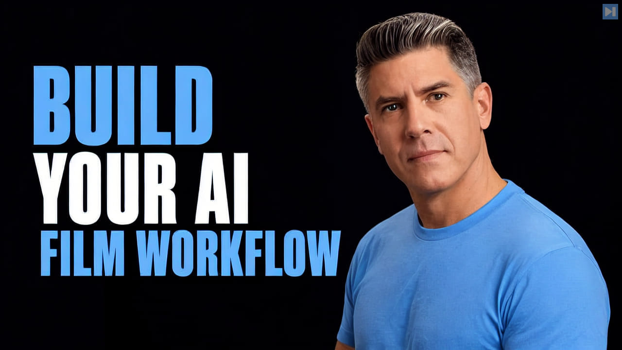 Tim Simmons beside the words Build Your AI Film Workflow