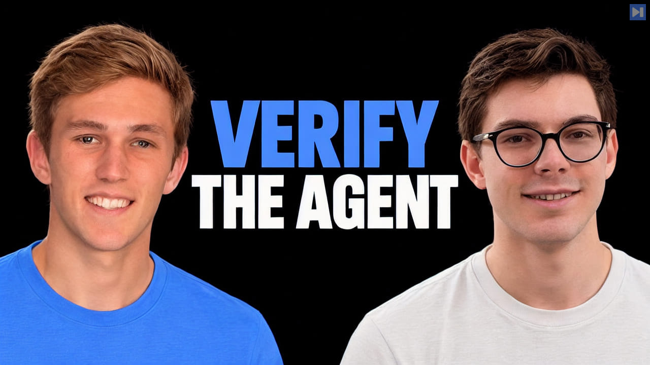 Miguel Gonzalez-Fernandez and Corby Rosset beside the headline Verify The Agent on a black background.