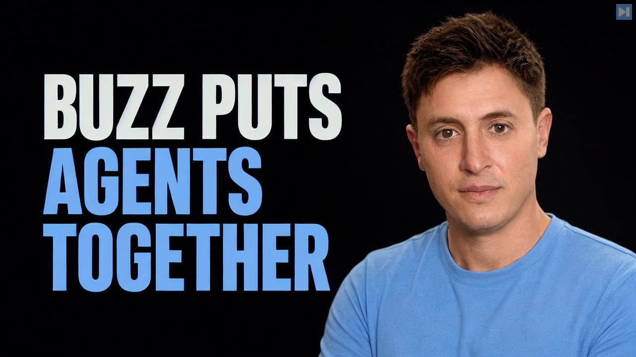 Portrait of Alex Finn beside the words Buzz Puts Agents Together