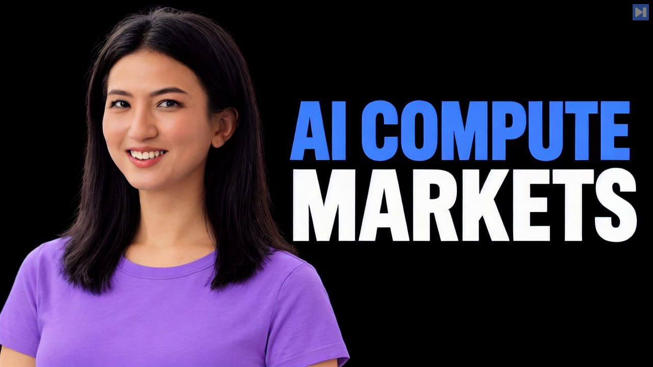 Carmen Li beside blue and white text reading AI Compute Markets on black.
