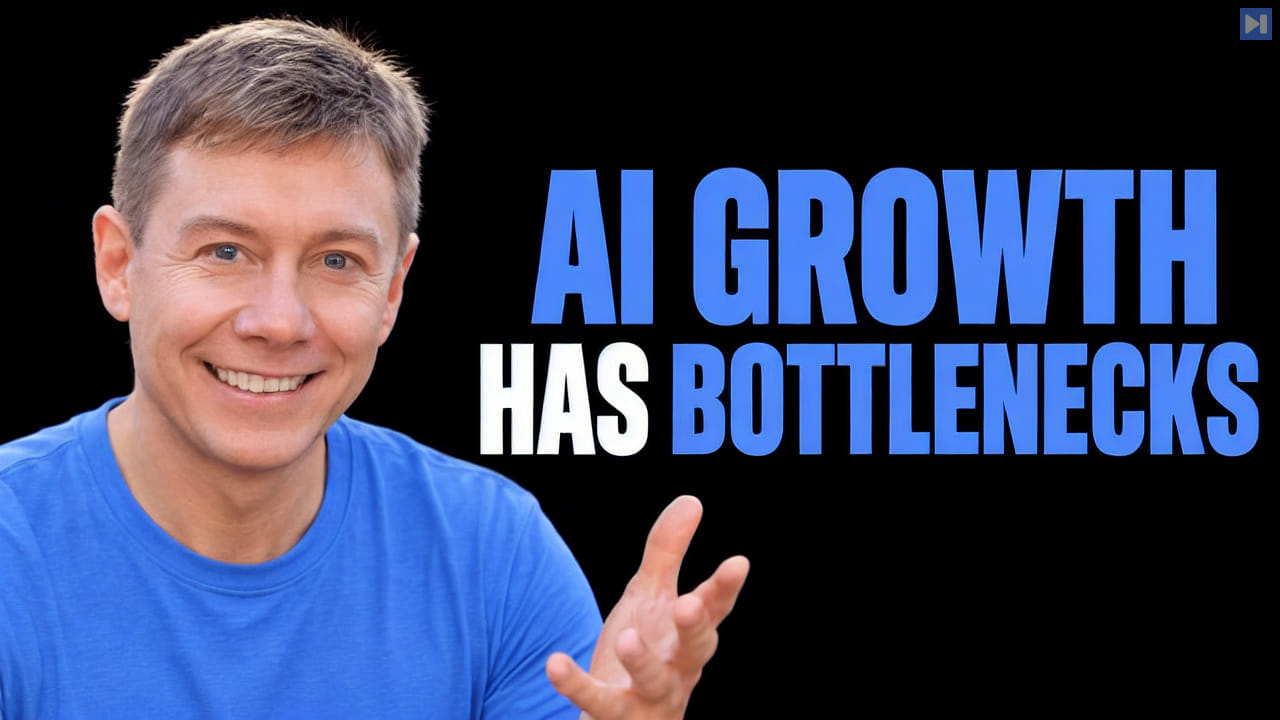 Chad Jones against black beside the blue and white headline “AI GROWTH HAS BOTTLENECKS”.
