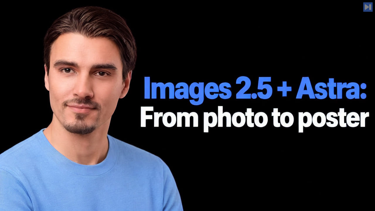 Igor Pogany beside the headline Images 2.5 + Astra: From photo to poster.