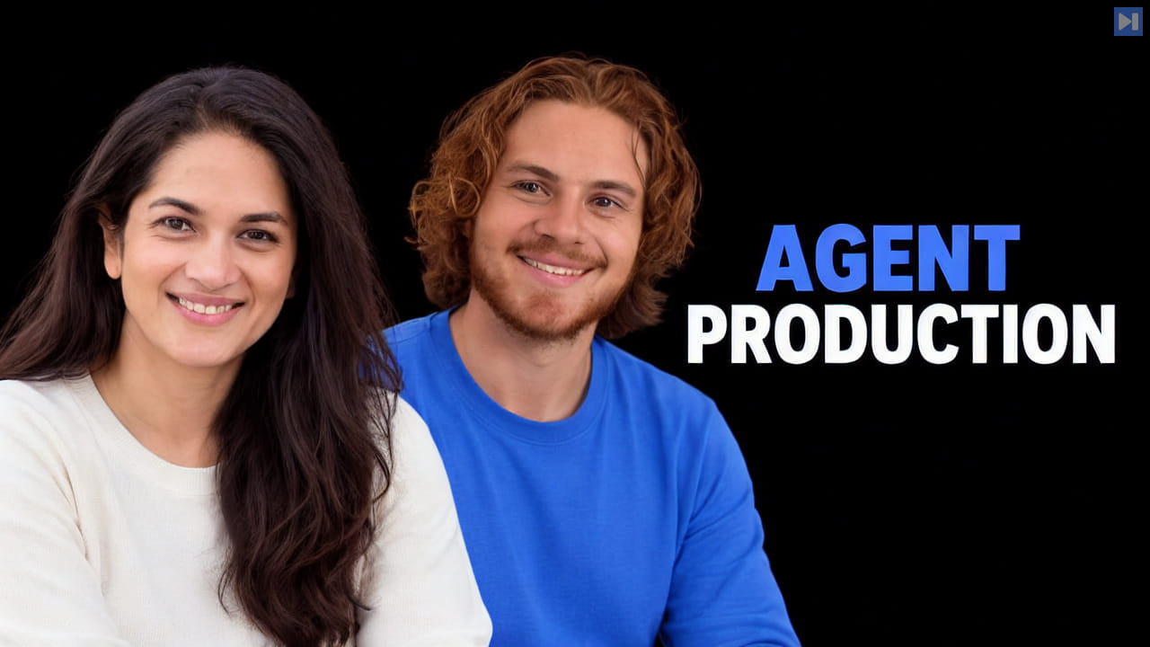 Priyanka Phatak and Gabriel Cemaj beside the blue-and-white AGENT PRODUCTION headline on a black background.