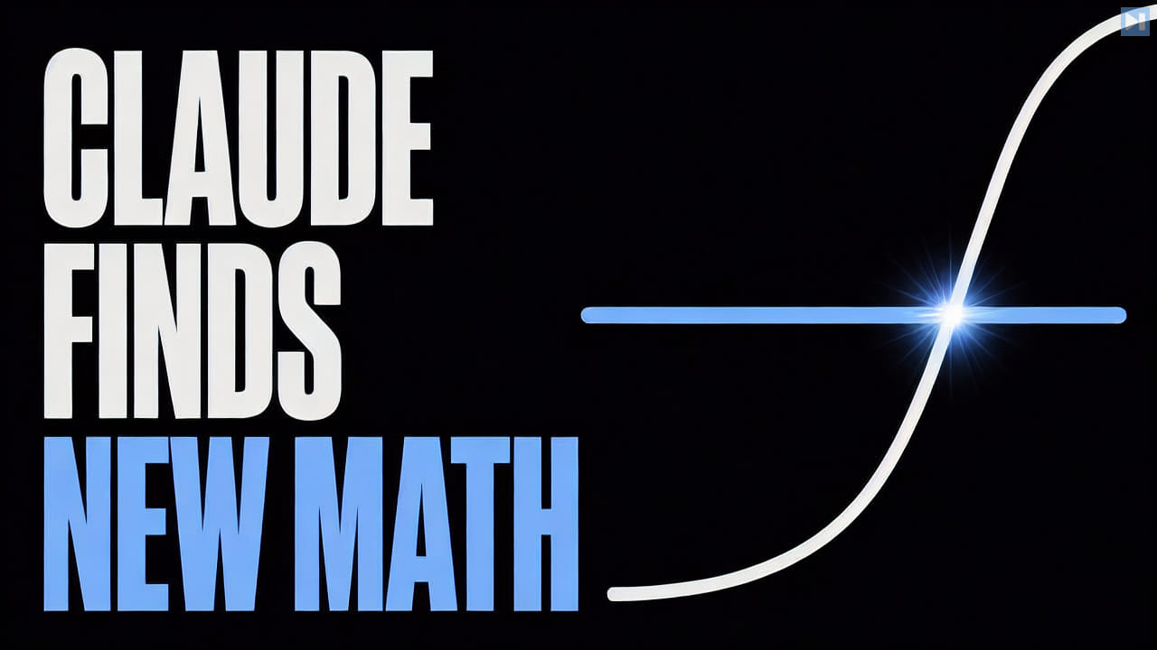 The words Claude Finds New Math beside a simple curve crossing a blue threshold