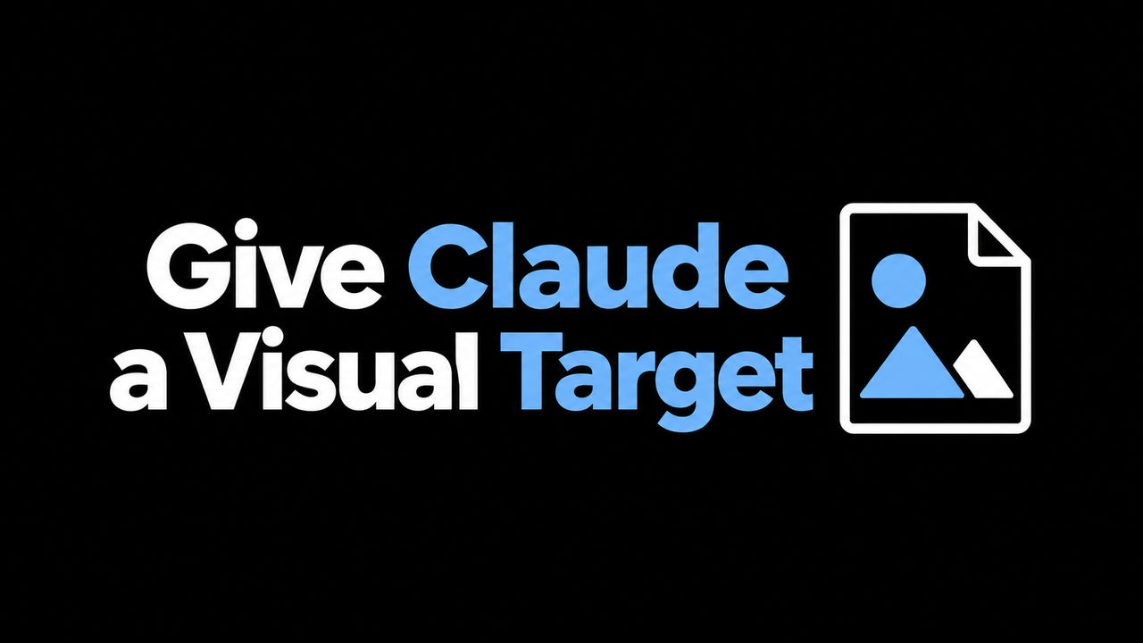 A simple flat design reference graphic beside the headline Give Claude a Visual Target