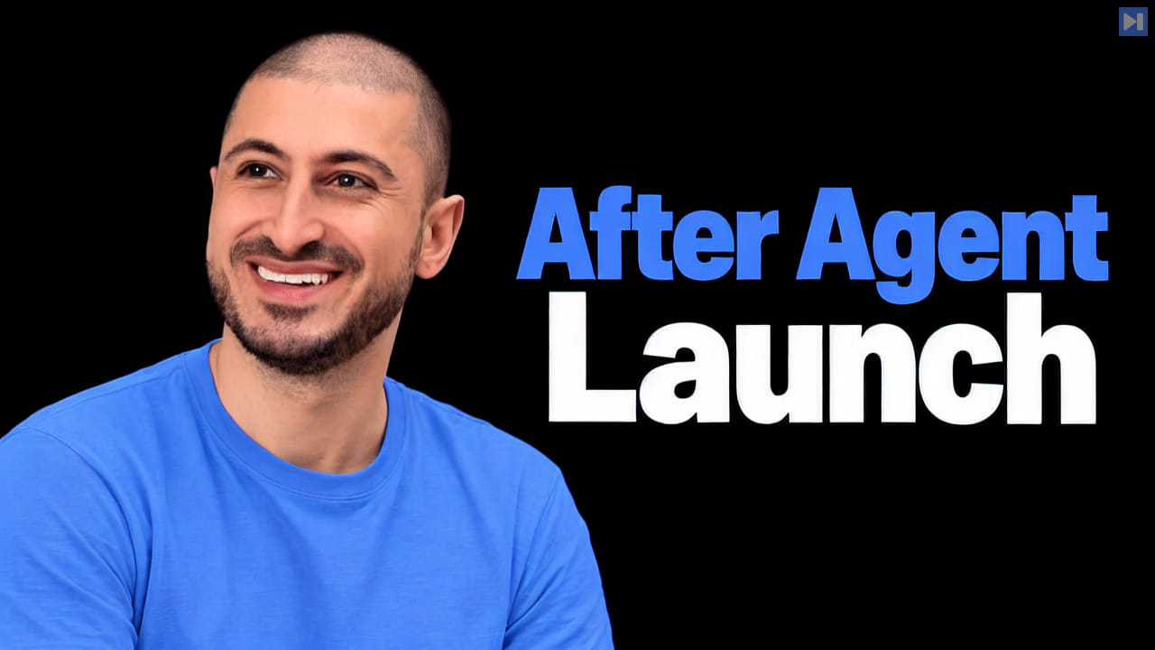 Raphael Kalandadze on black beside the blue and white headline After Agent Launch.