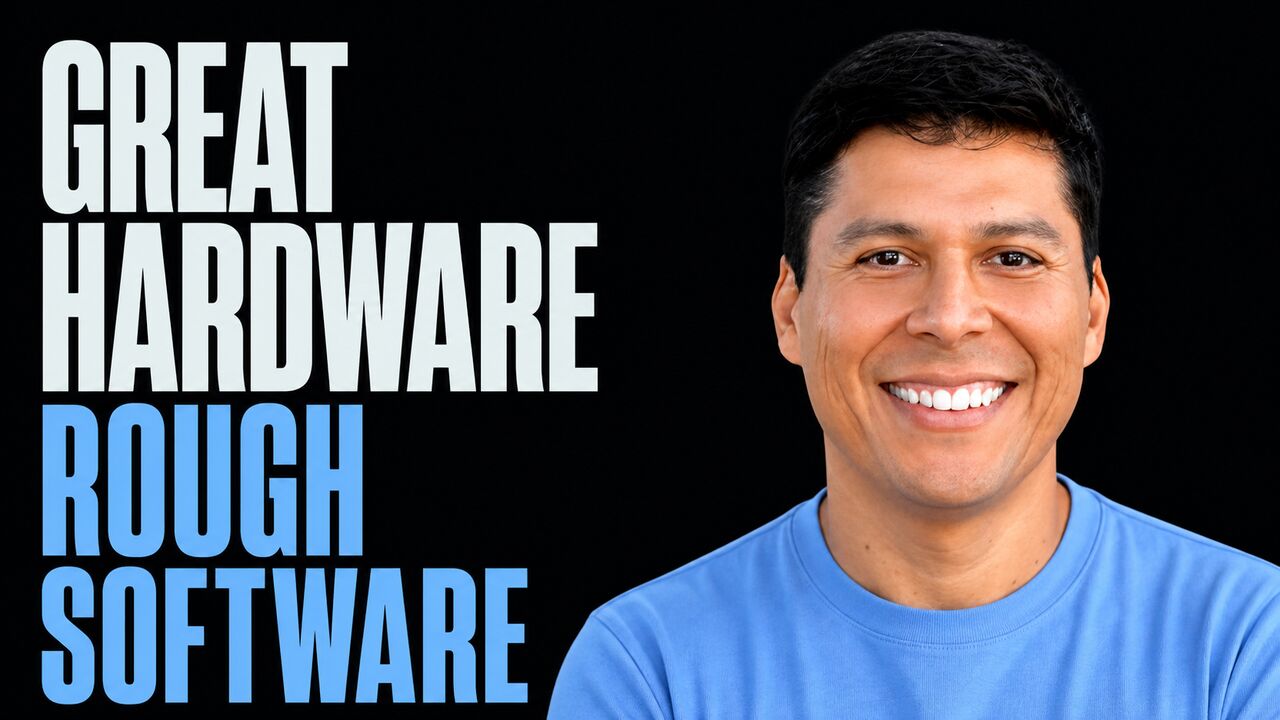 Portrait of Ray Fernando beside the words Great Hardware Rough Software