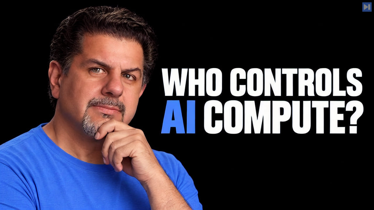 Rev Lebaredian beside the headline Who Controls AI Compute? on a black background.
