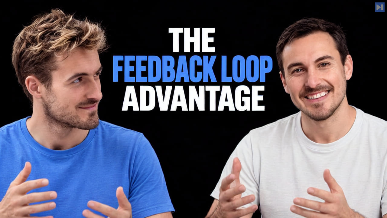 Pierce Freeman and Richard Diehl Martinez in blue and white tops against black, alongside the blue and white headline "THE FEEDBACK LOOP ADVANTAGE".