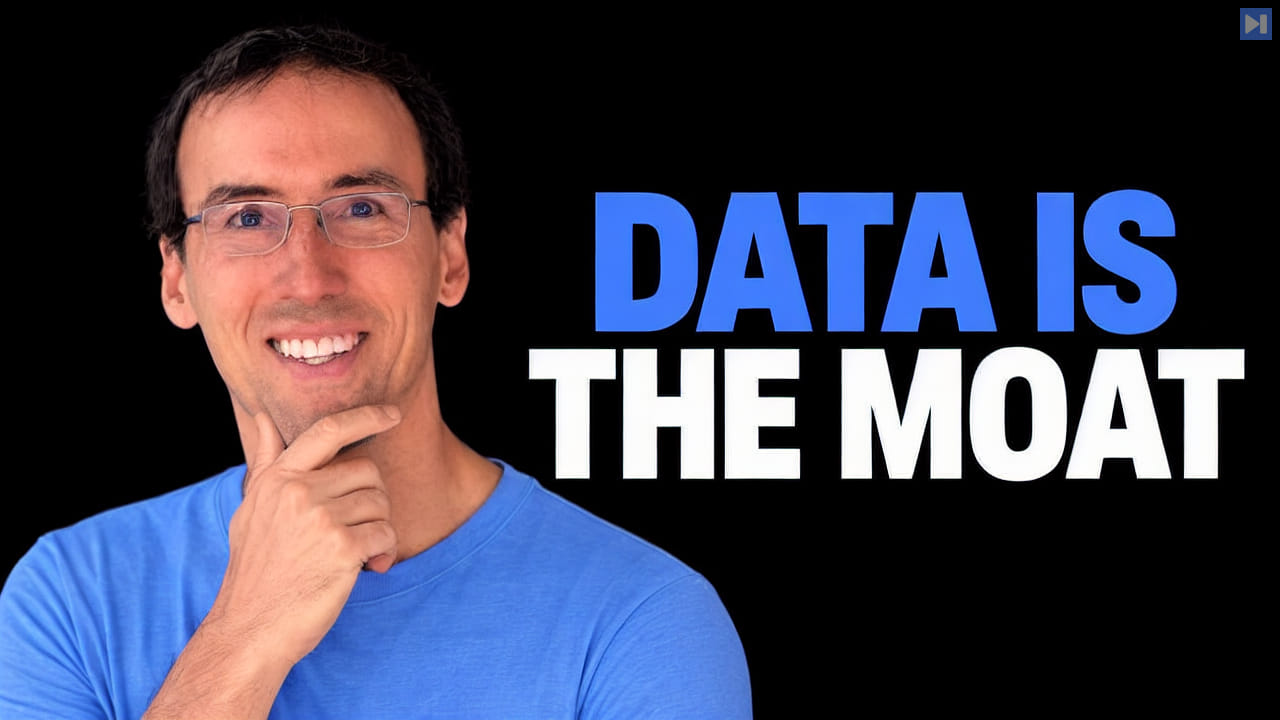 Mike Phipps beside the blue-and-white headline DATA IS THE MOAT on a black background.