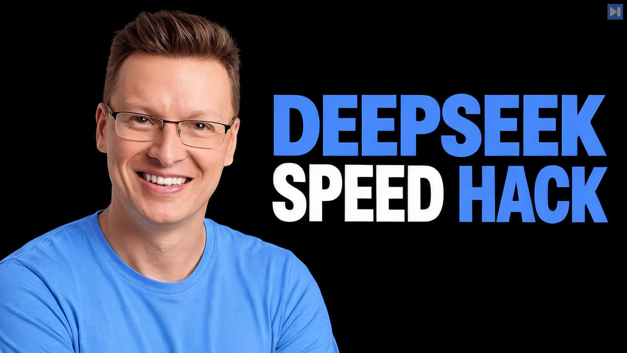 Editorial portrait of Károly Zsolnai-Fehér beside the blue-and-white headline DEEPSEEK SPEED HACK against black.