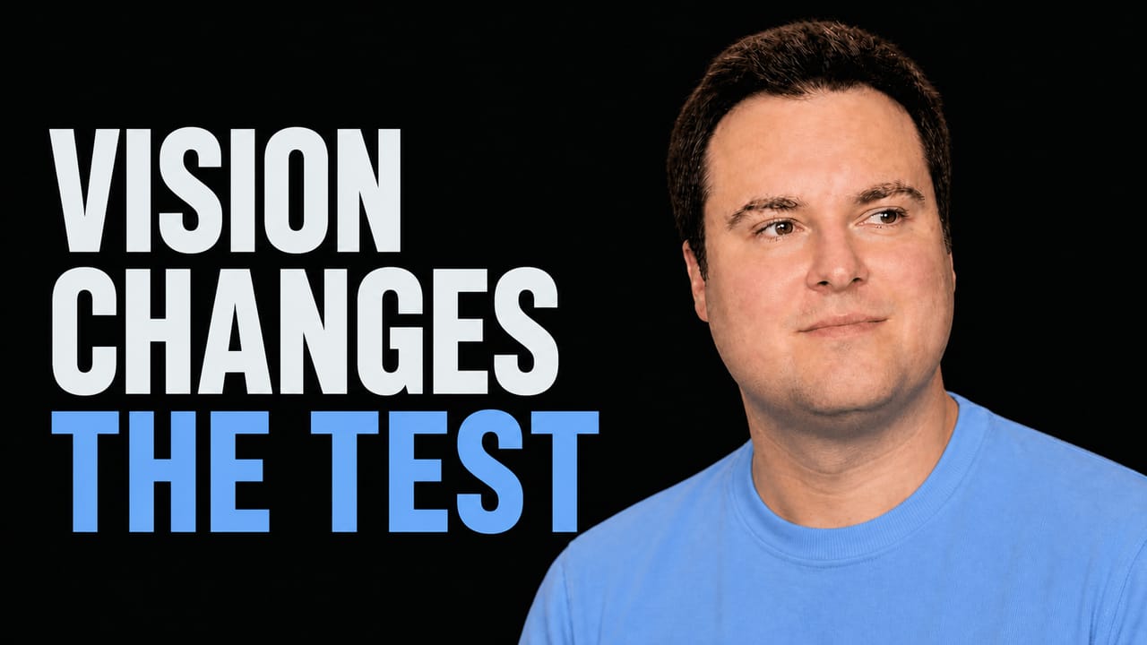 Bijan Bowen beside the words Vision Changes the Test