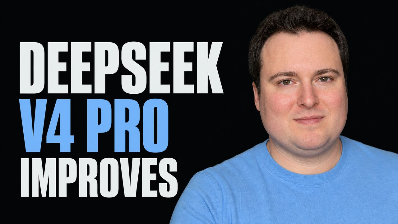 Portrait of Bijan Bowen beside the words DeepSeek V4 Pro Improves