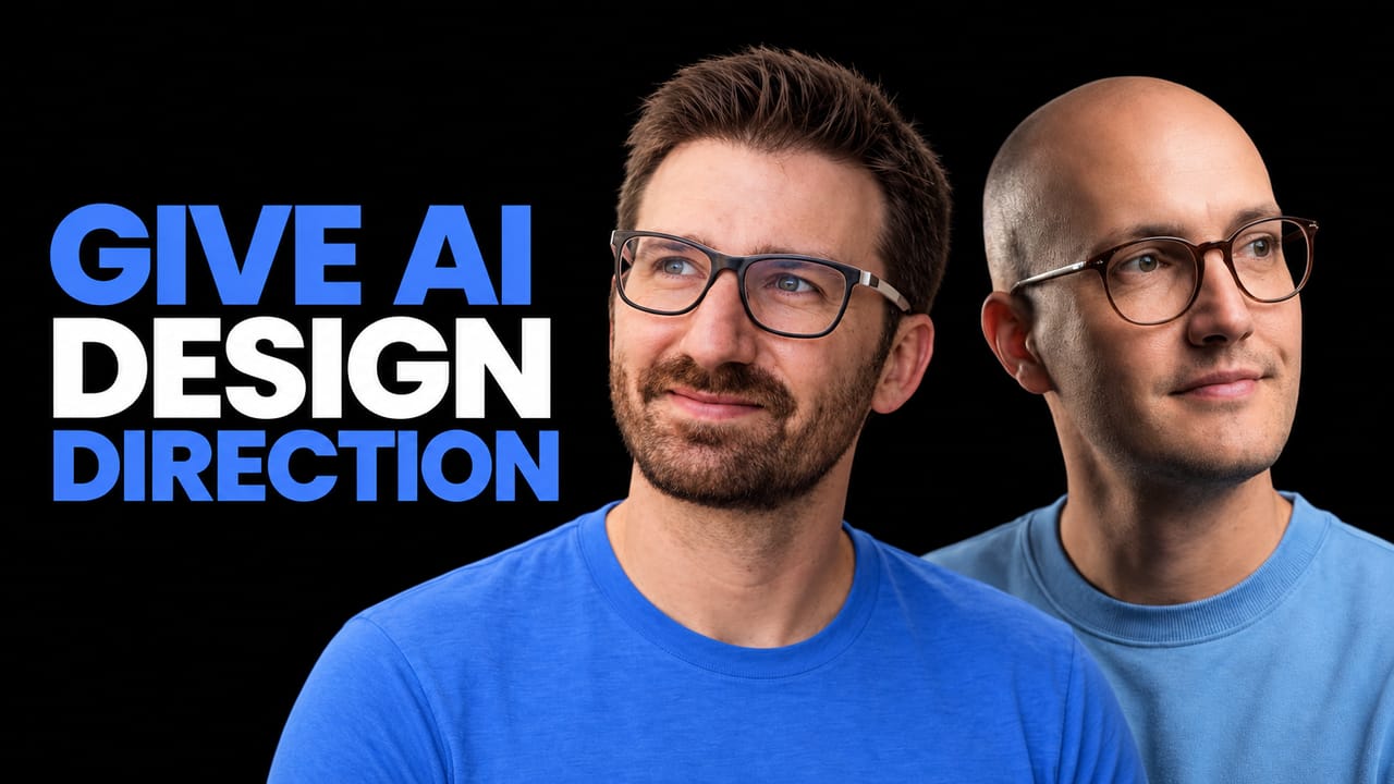 Paul Bakaus and Matt Pocock beside the headline Give AI Design Direction.