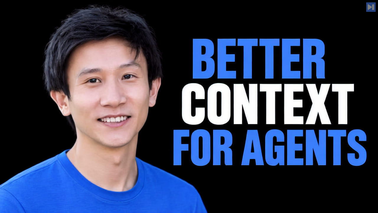 Jerry Liu beside the headline BETTER CONTEXT FOR AGENTS on a black background.