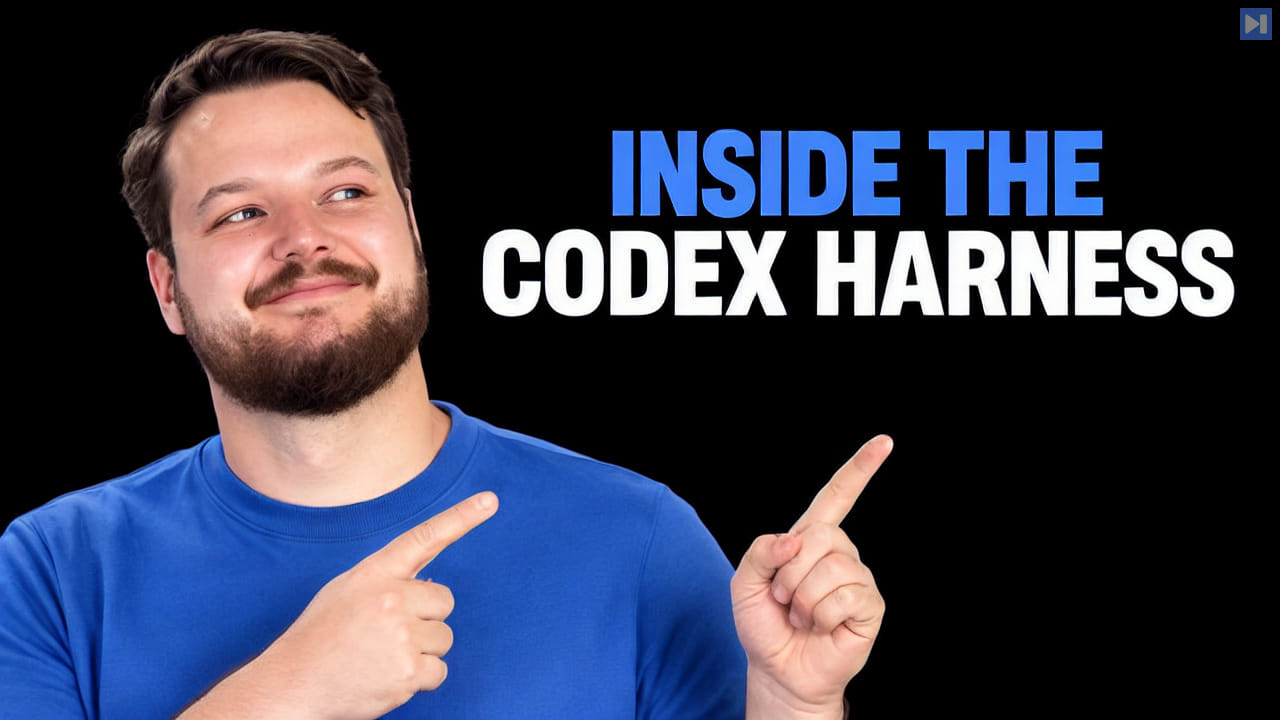 Dominik Kundel beside the headline Inside the Codex Harness on a pure black background.