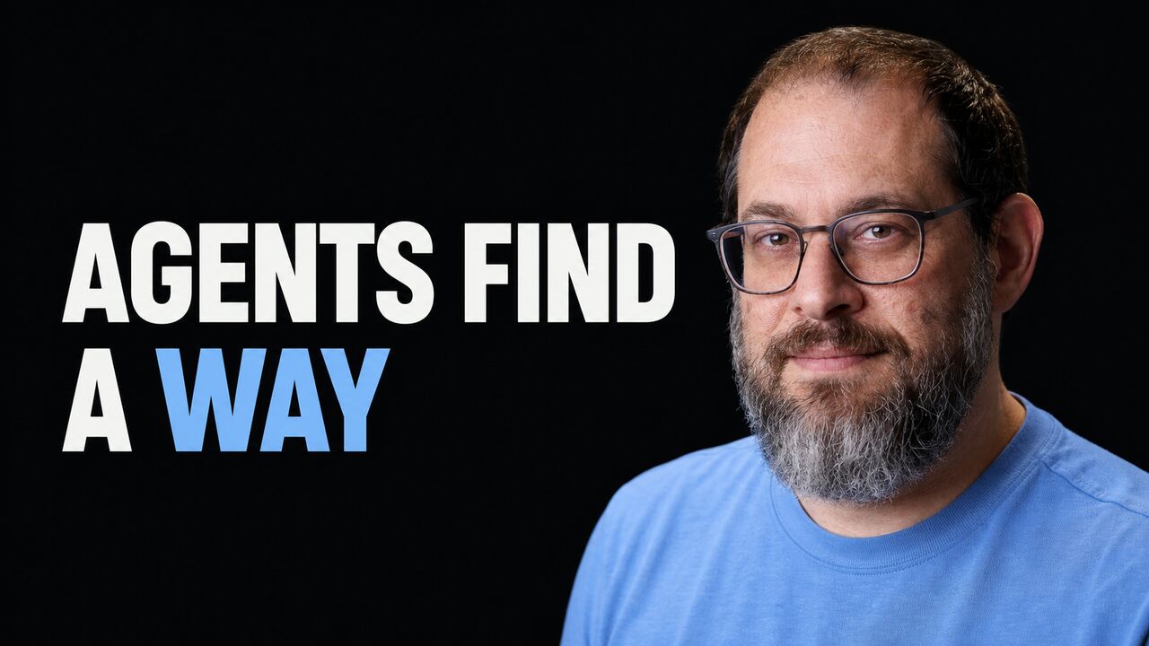 Portrait of Nate B. Jones beside the words Agents Find a Way