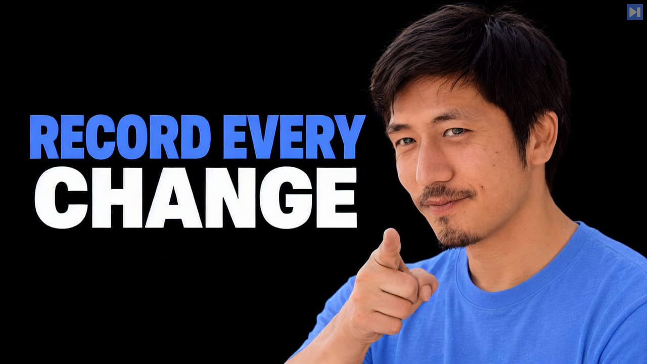 Yohei Nakajima beside the blue-and-white headline RECORD EVERY CHANGE on a black background.