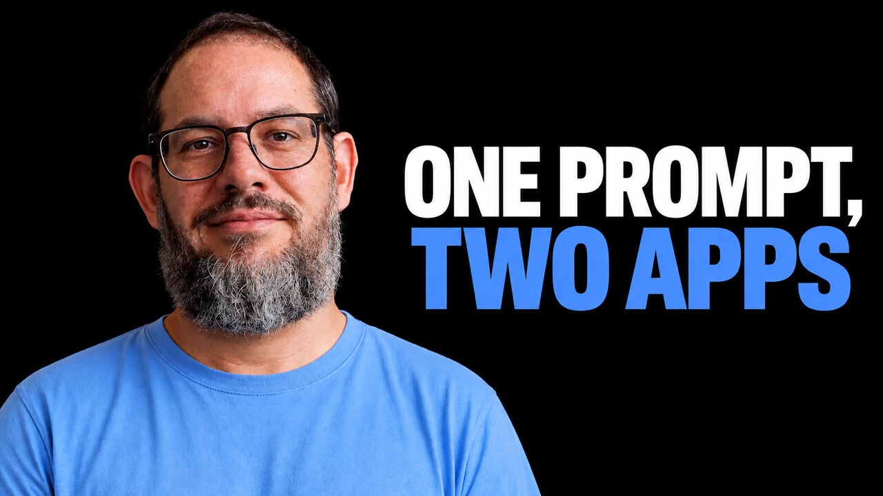 Nate B Jones beside the words One Prompt, Two Apps