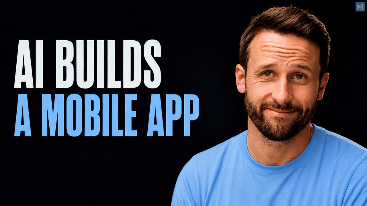 Pat Simmons beside the words AI Builds a Mobile App