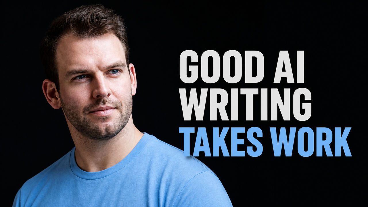 Nathaniel Whittemore beside the words Good AI Writing Takes Work
